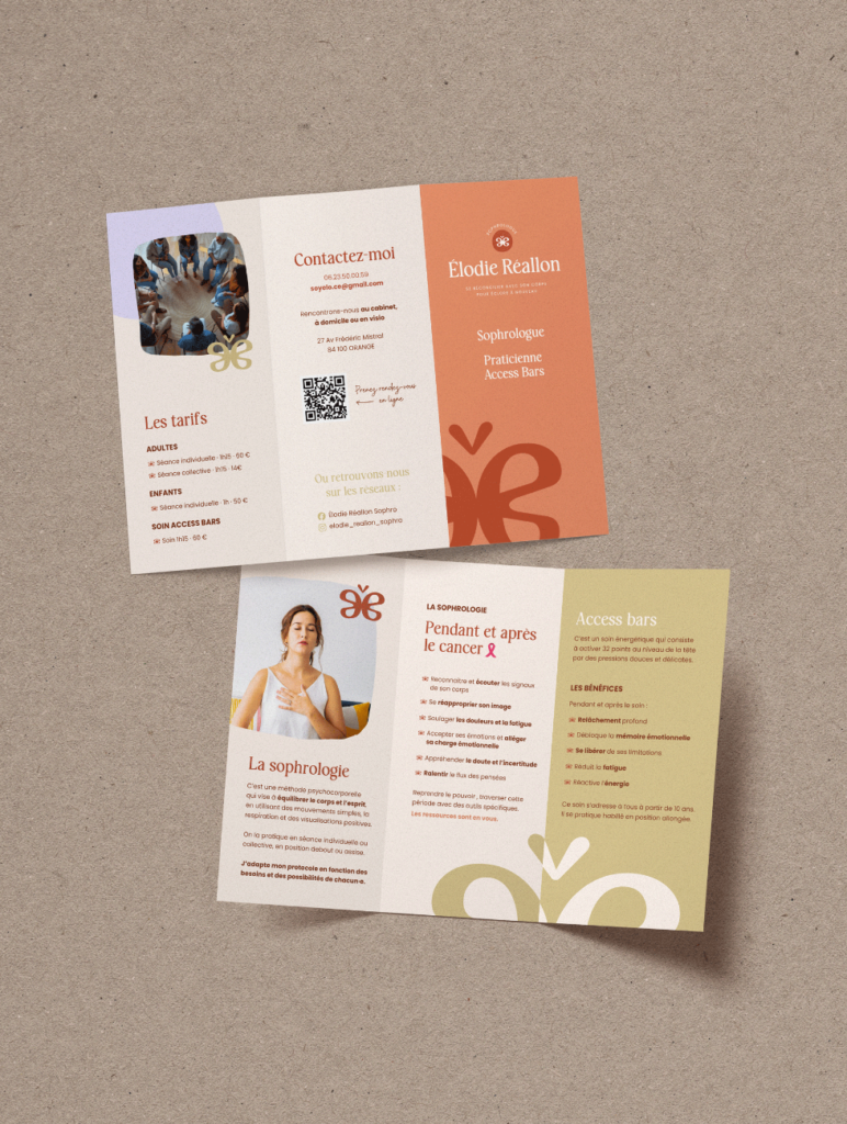 création graphique du flyer d'élodie après la refonte