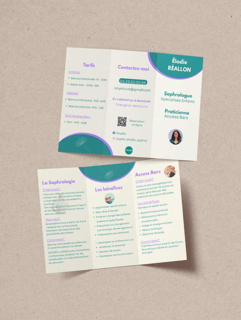 création graphique du flyer d'élodie avant la refonte